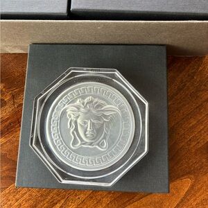 Versace Clear Glass Medusa coasters (8)